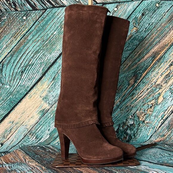 Matisse dark brown suede tall over the knee boots - Picture 3 of 10